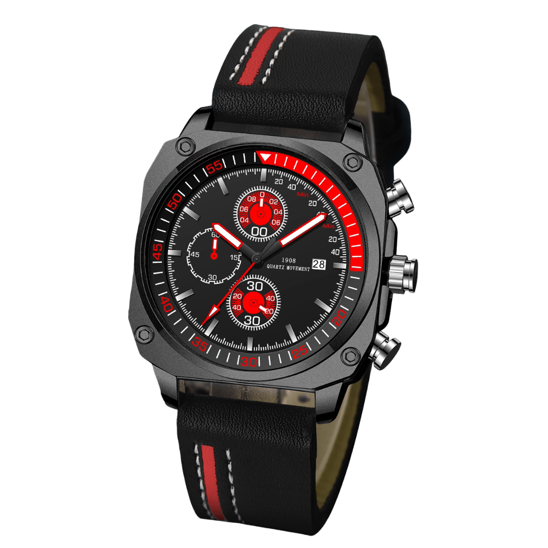 Arvion Black Yellow with leather strap - Sergio Cavelli