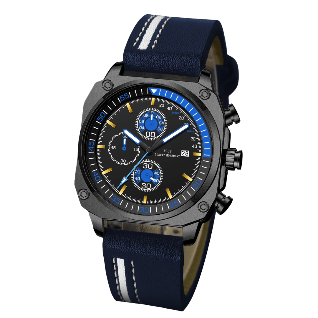 Arvion Black Yellow with leather strap - Sergio Cavelli