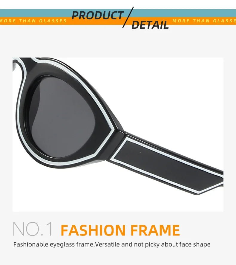 Fashion Unique Irregular Hip Hop Sunglasses Y2k Women Men Retro Oval Sun Glasses Ladies Beach Sunnies Outdoor Sport Goggles New - Sergio Cavelli