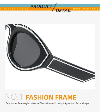 Fashion Unique Irregular Hip Hop Sunglasses Y2k Women Men Retro Oval Sun Glasses Ladies Beach Sunnies Outdoor Sport Goggles New - Sergio Cavelli