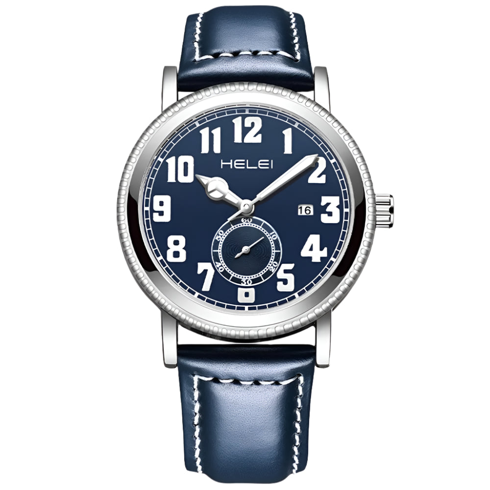 HELEI Sport Men Watch Top Brand Luxury Military Army Waterproof Male Clock Quartz Business Original Leather Wristwatch 9006AL - Sergio Cavelli