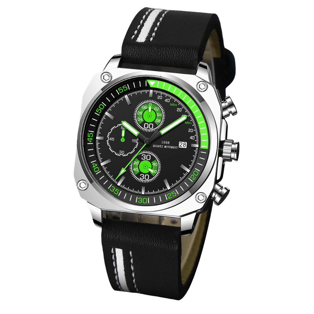 Arvion Black Yellow with leather strap - Sergio Cavelli