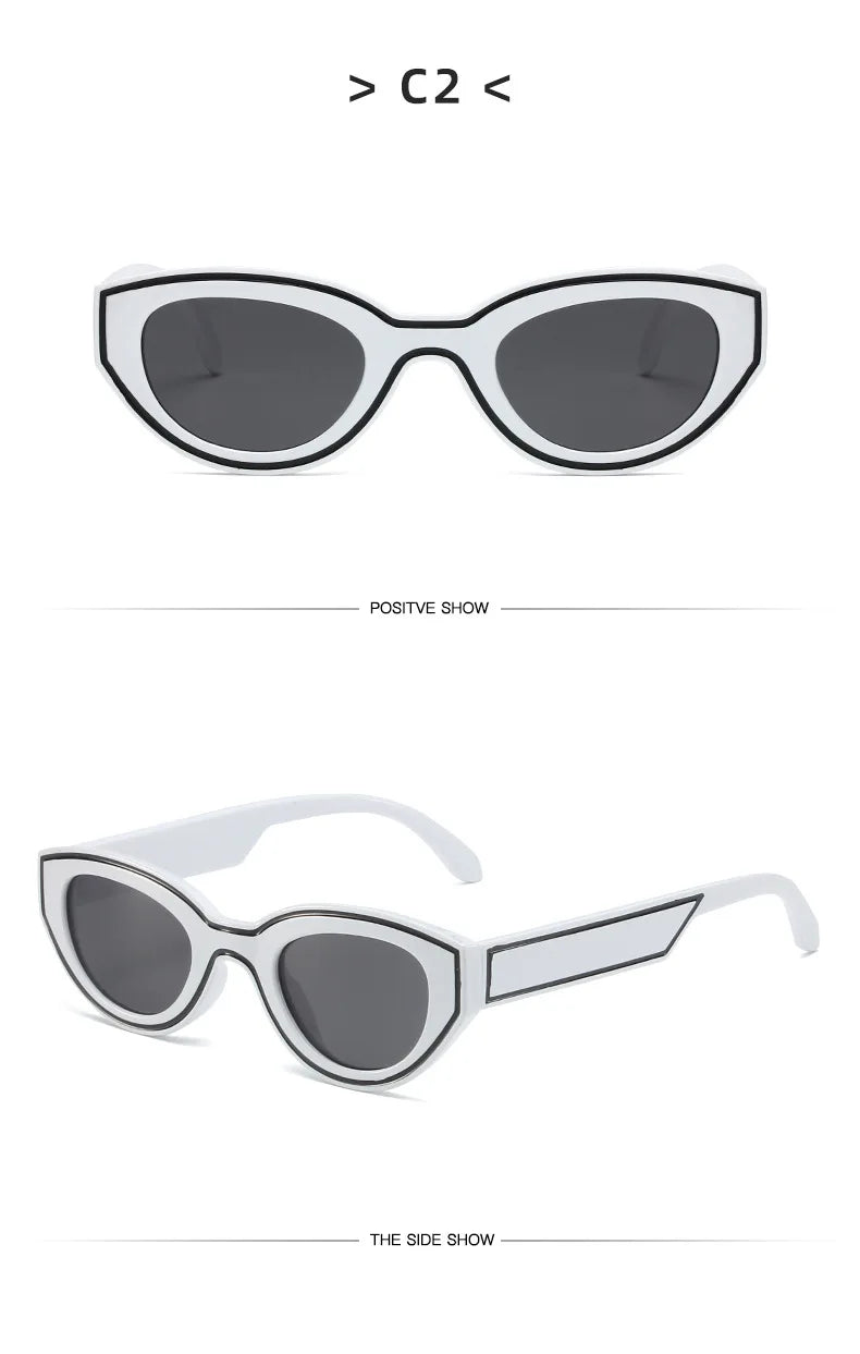 Fashion Unique Irregular Hip Hop Sunglasses Y2k Women Men Retro Oval Sun Glasses Ladies Beach Sunnies Outdoor Sport Goggles New - Sergio Cavelli