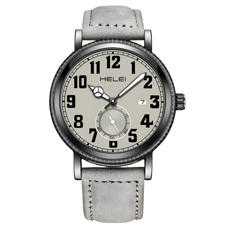 HELEI Sport Men Watch Top Brand Luxury Military Army Waterproof Male Clock Quartz Business Original Leather Wristwatch 9006AL - Sergio Cavelli